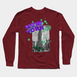 New York Drip - Purple/Teal Long Sleeve T-Shirt